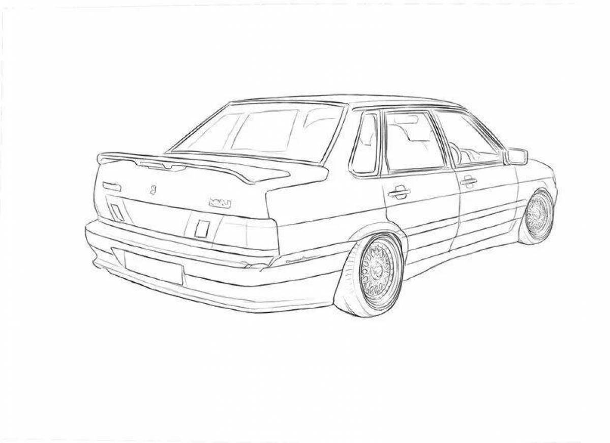 Ваз 2115 рисунок карандашом