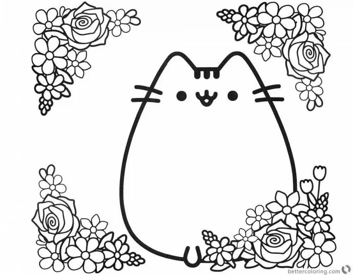 Раскраски для девочек котики Пушин