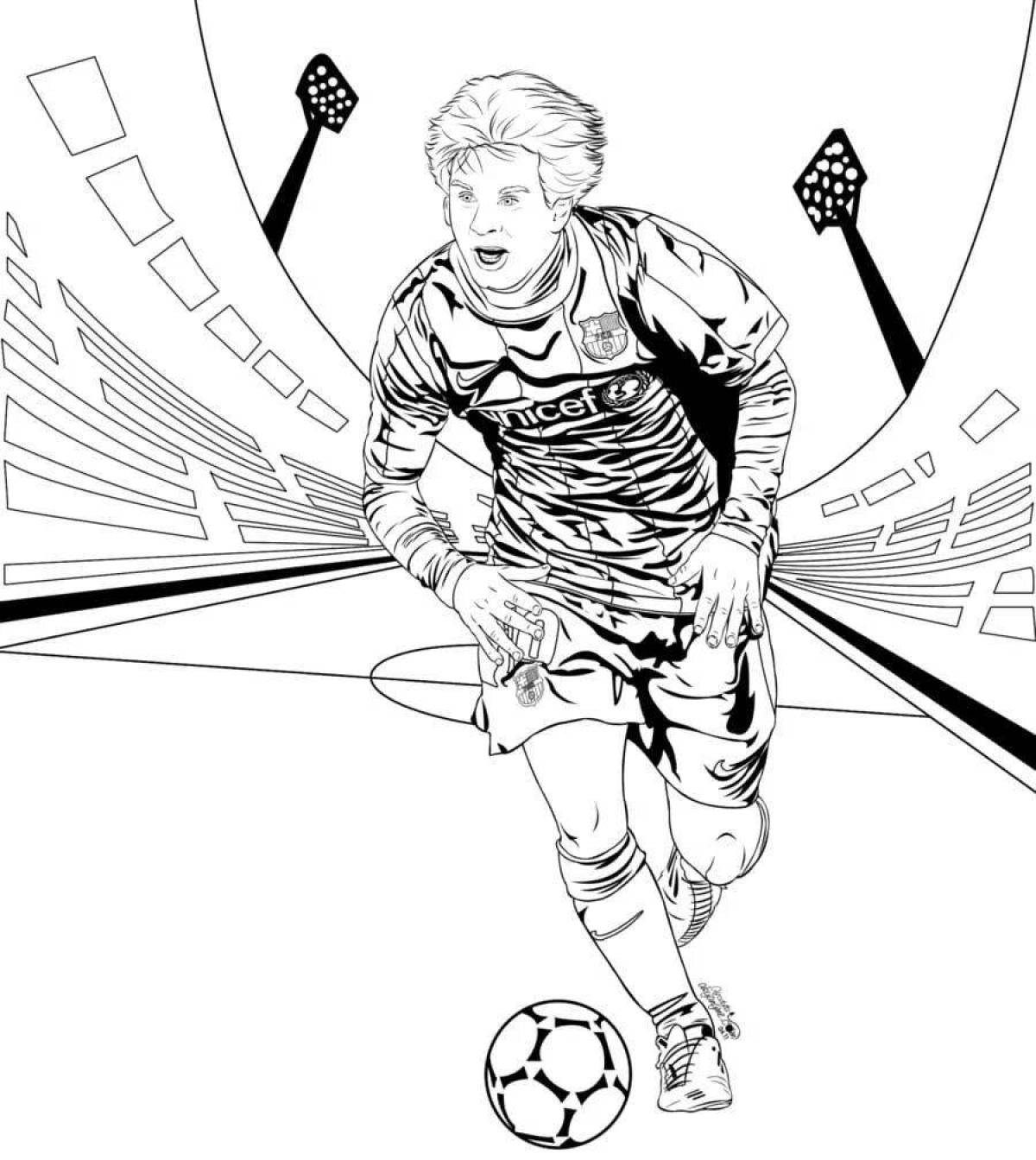 Radiant coloring page soccer messi