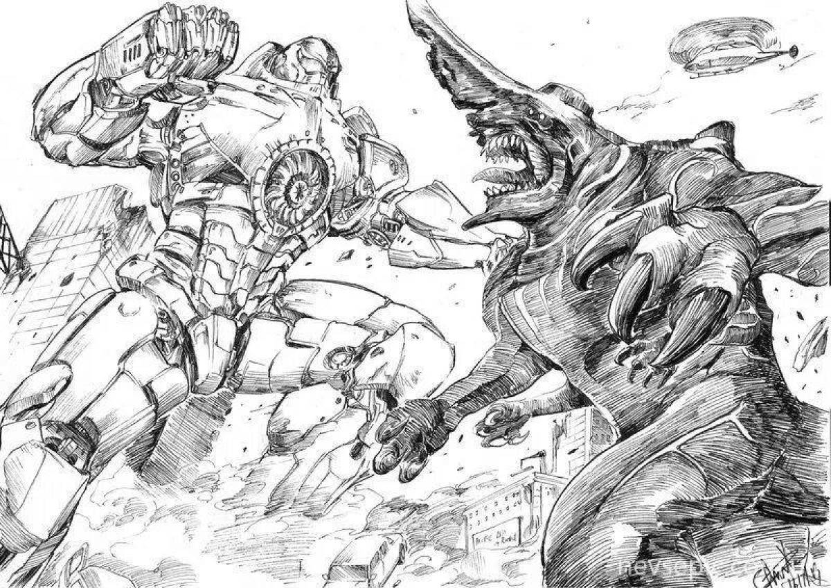 Dazzling pacific rim coloring page