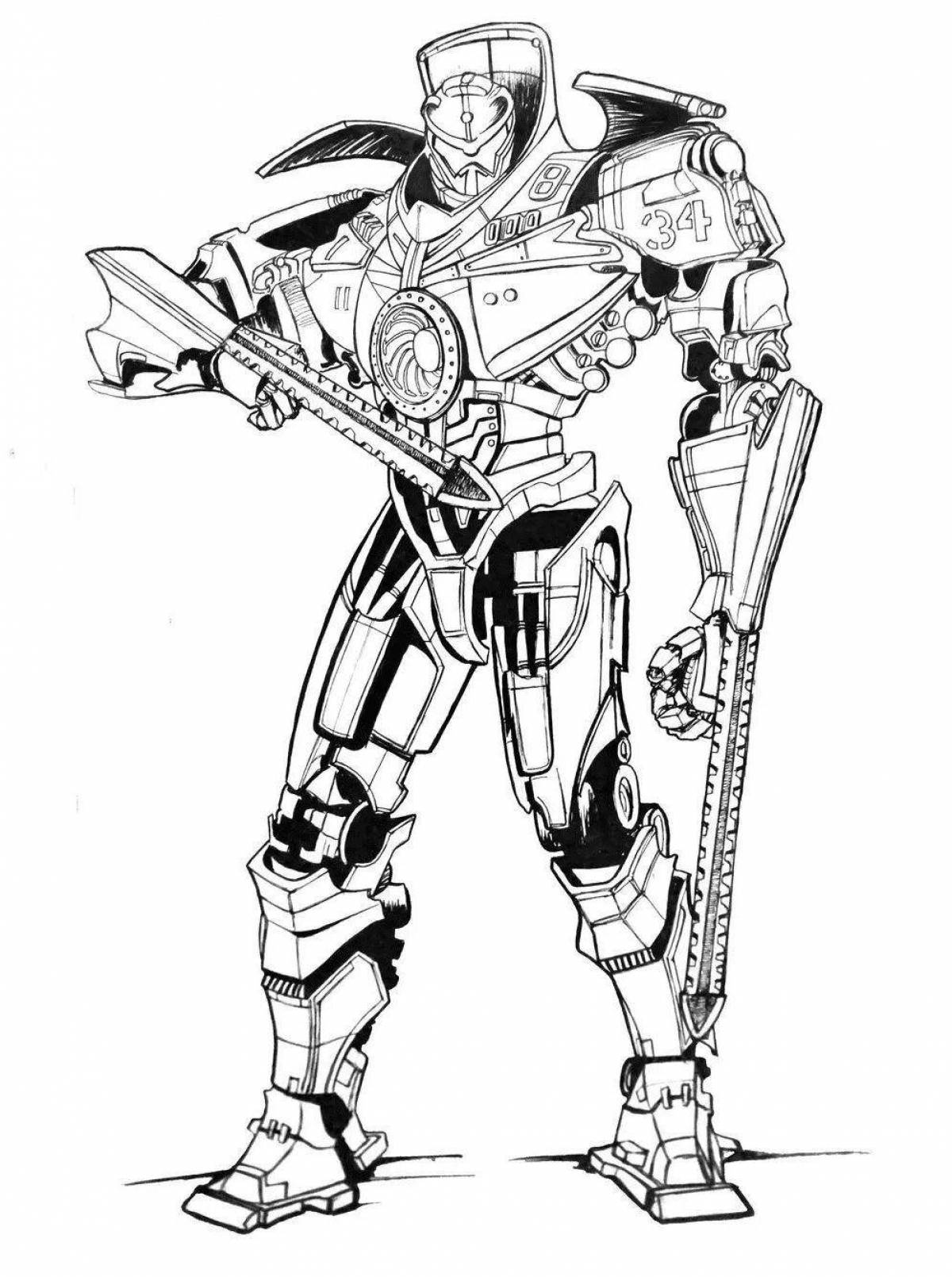 Richly colored Pacific Rim coloring page