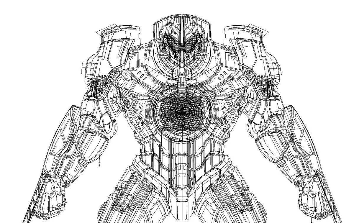 Pacific rim coloring page artfully crafted