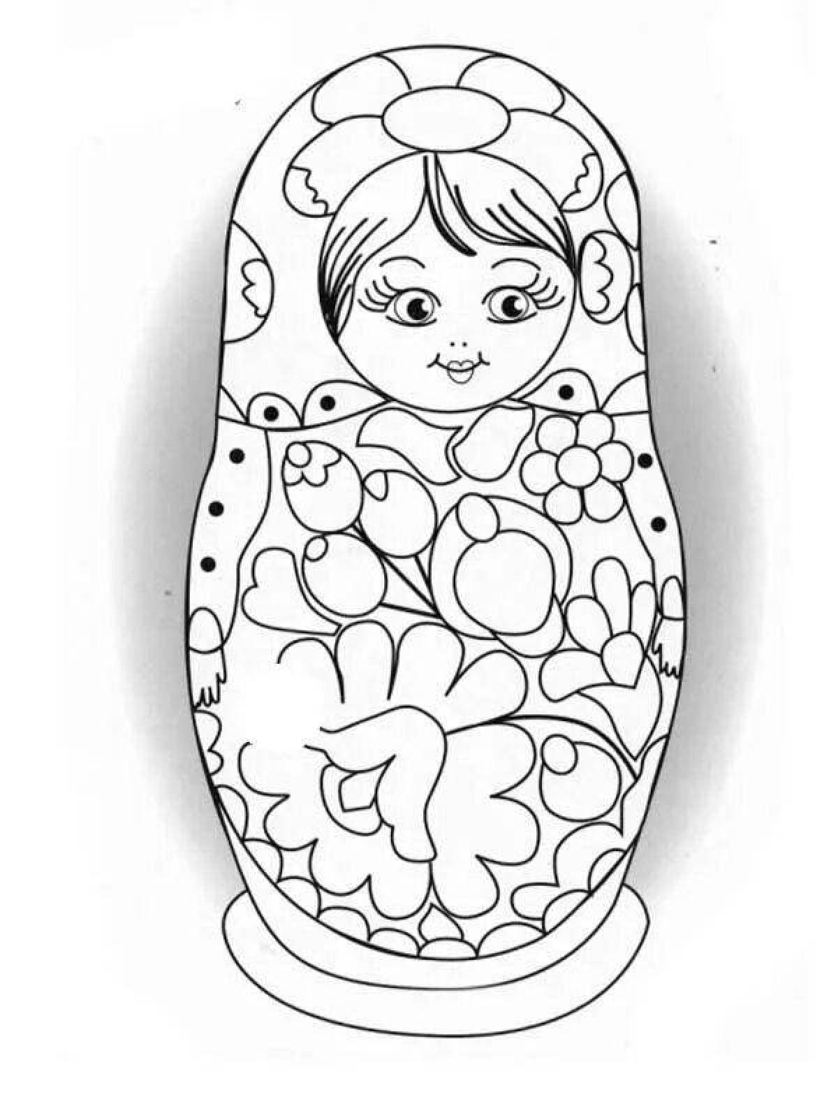 Bright Russian doll coloring