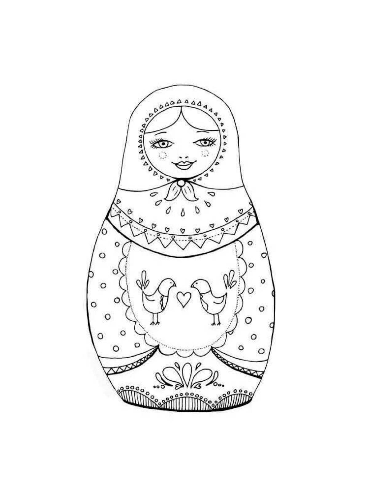 Amazing Russian Doll Coloring