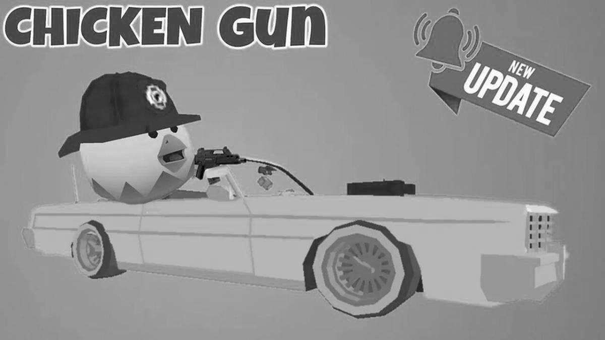 Раскраска bold chicken gun
