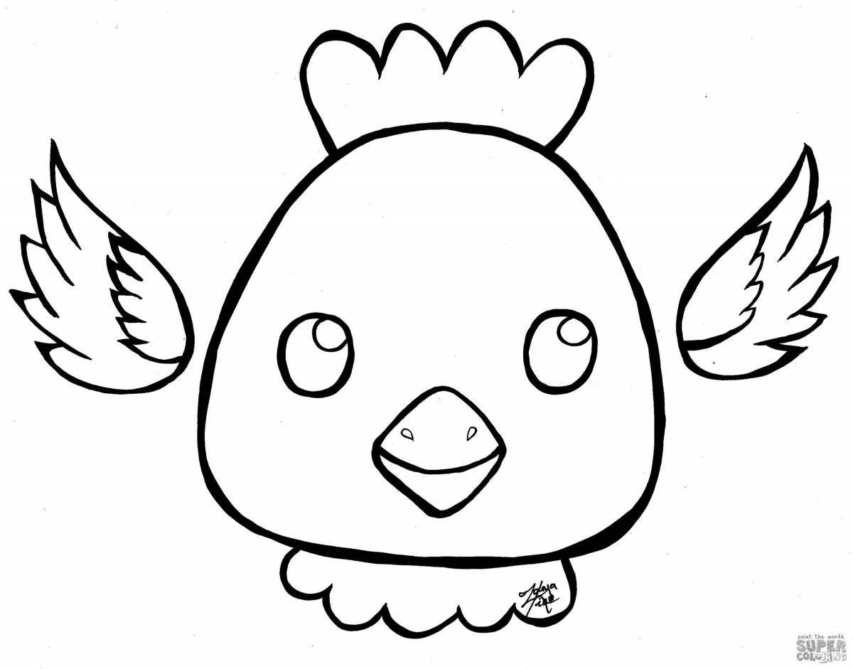 Radiant chicken gun coloring page