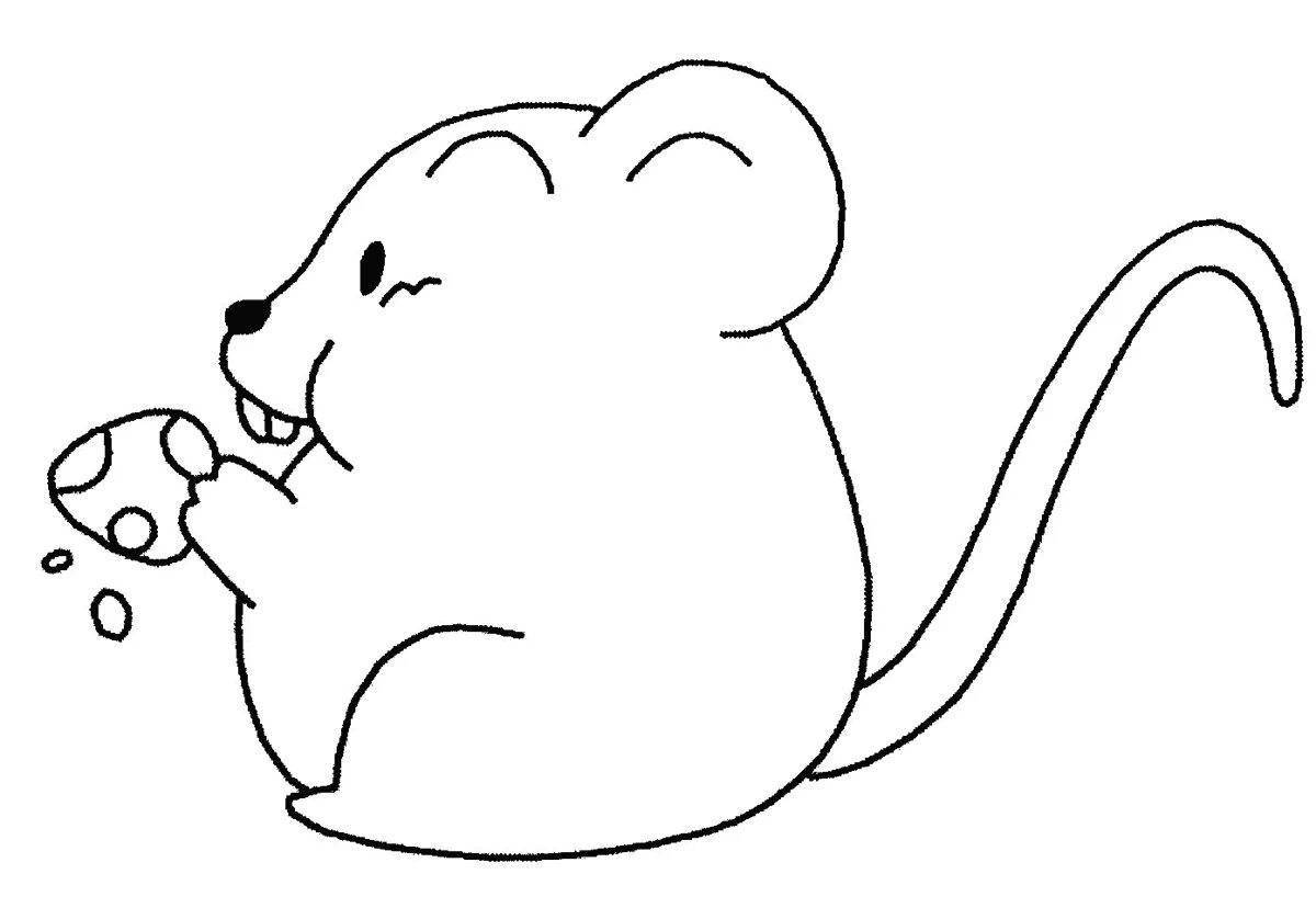 Colorful mouse sausage coloring page
