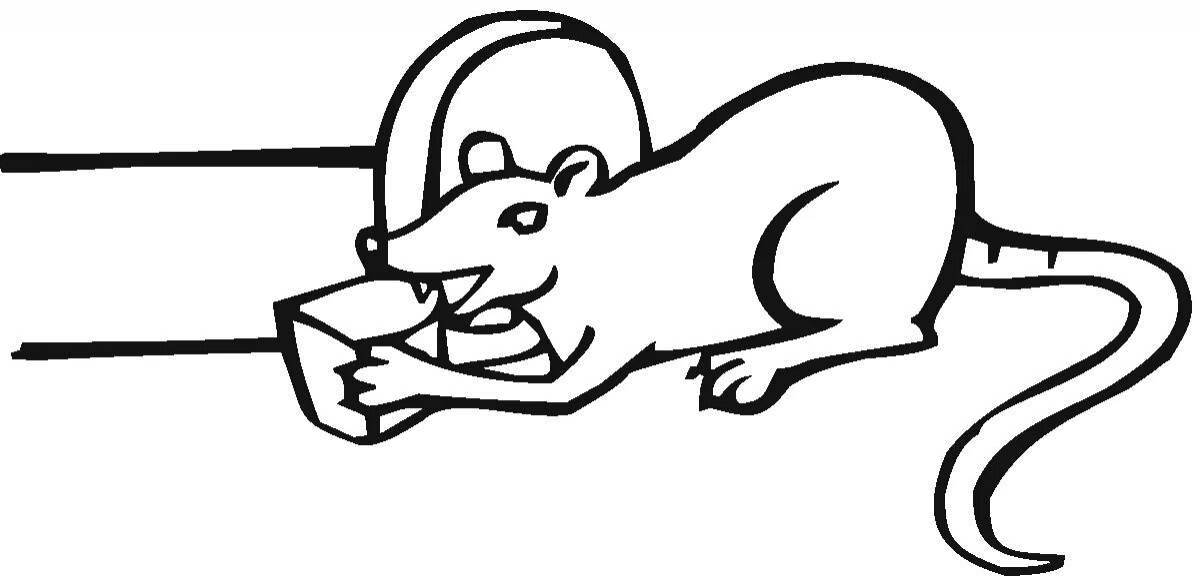 Playful mouse sausage coloring page