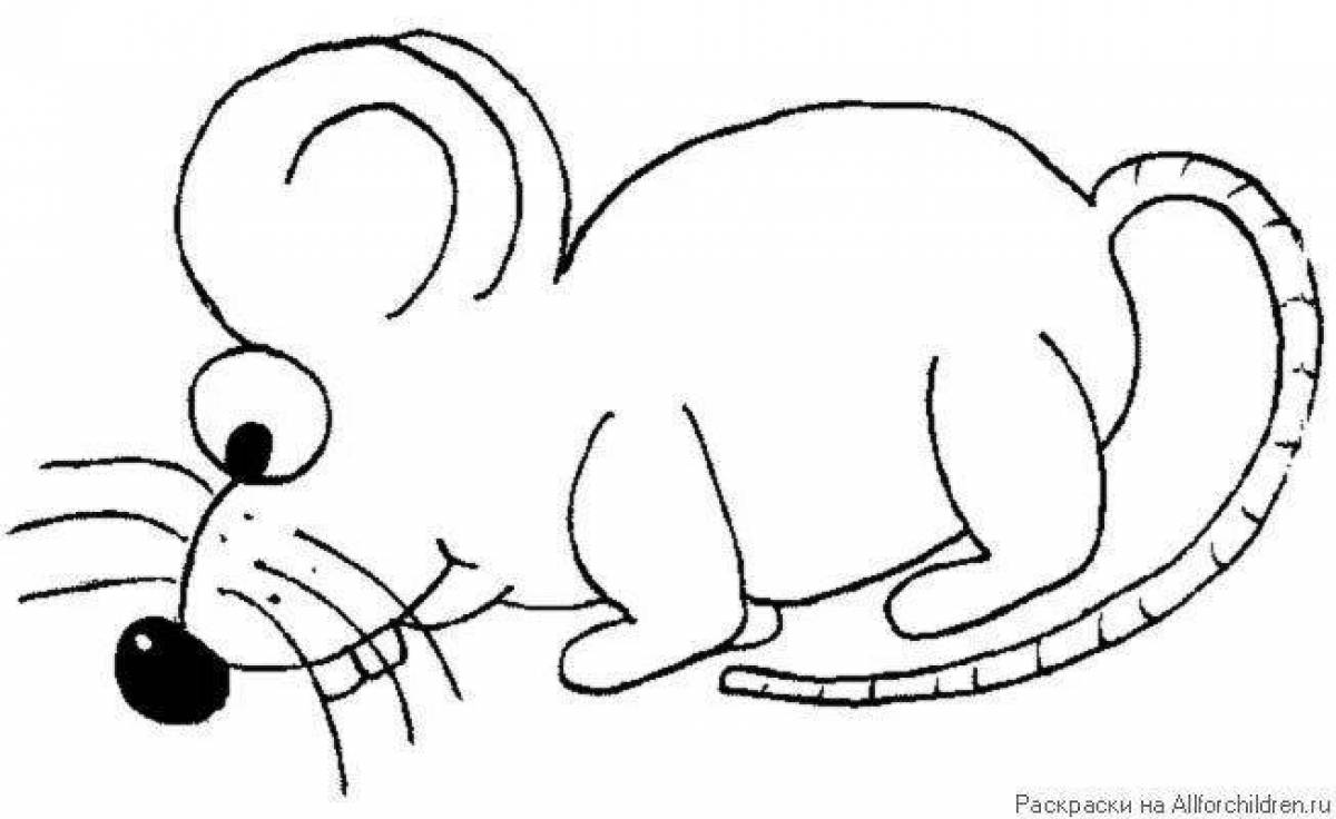 Adorable mouse sausage coloring page