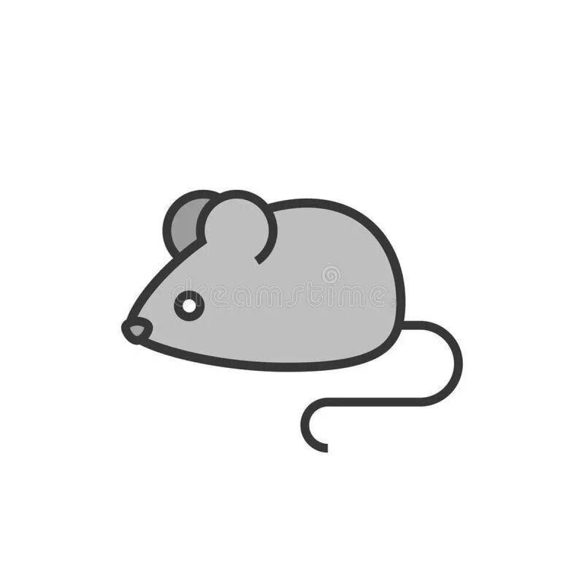 Delightful mouse sausage coloring page