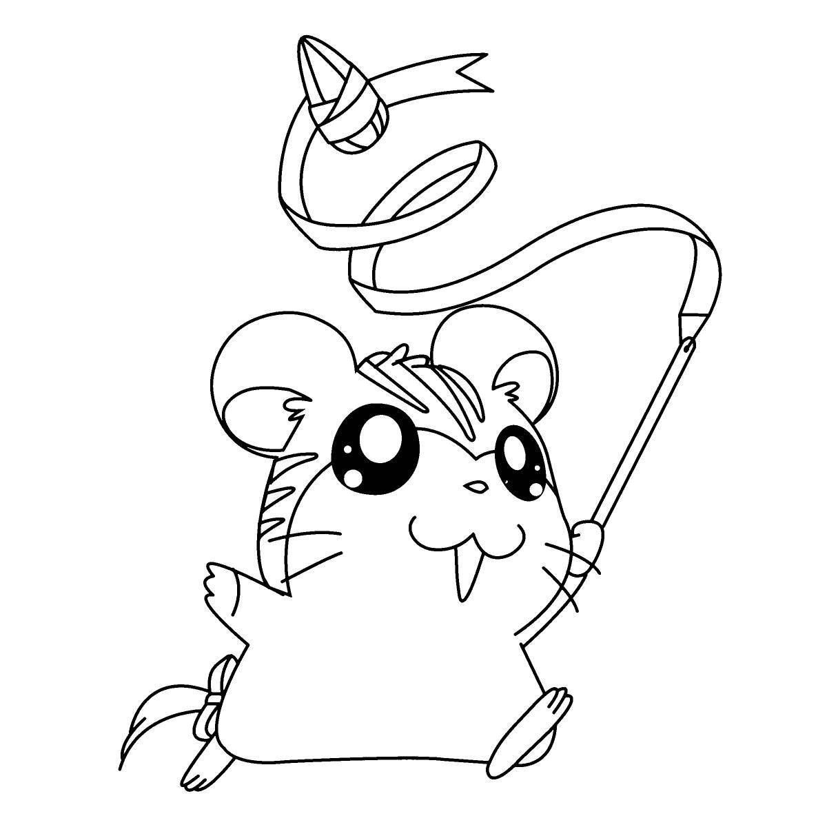 Sparkling mouse sausage coloring page