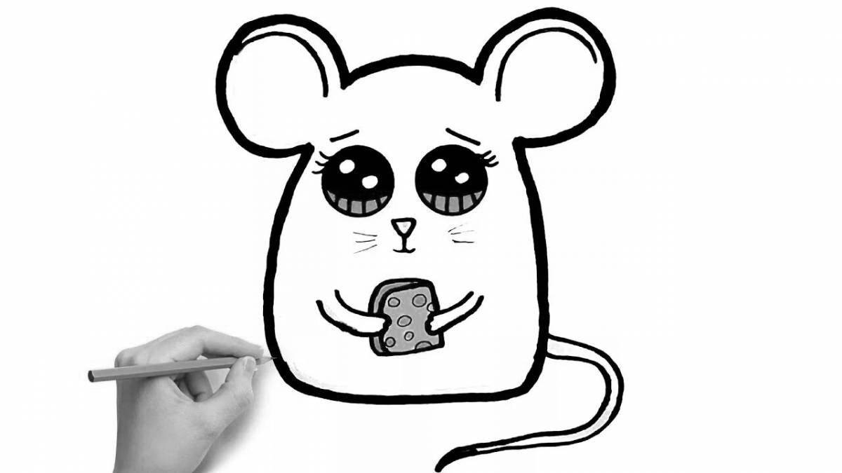 Rampant mouse sausage coloring page