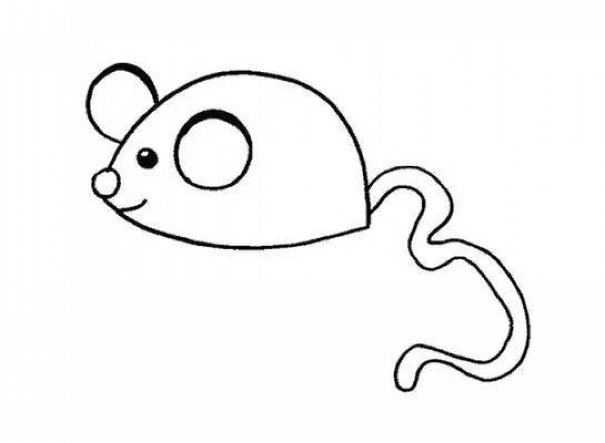 Fancy mouse sausage coloring page