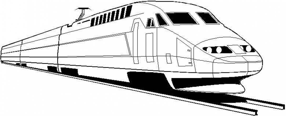 Shining High Speed ​​Train coloring page