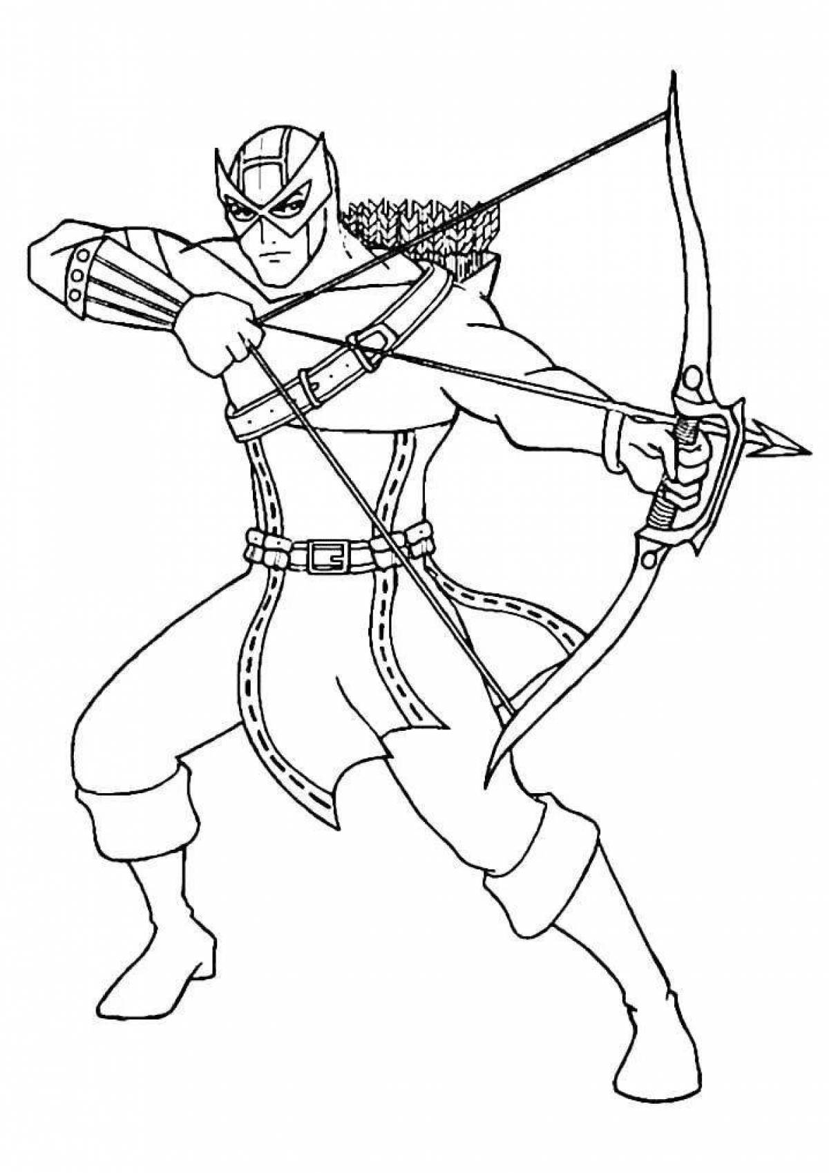 Colorful Hawkeye Coloring Page