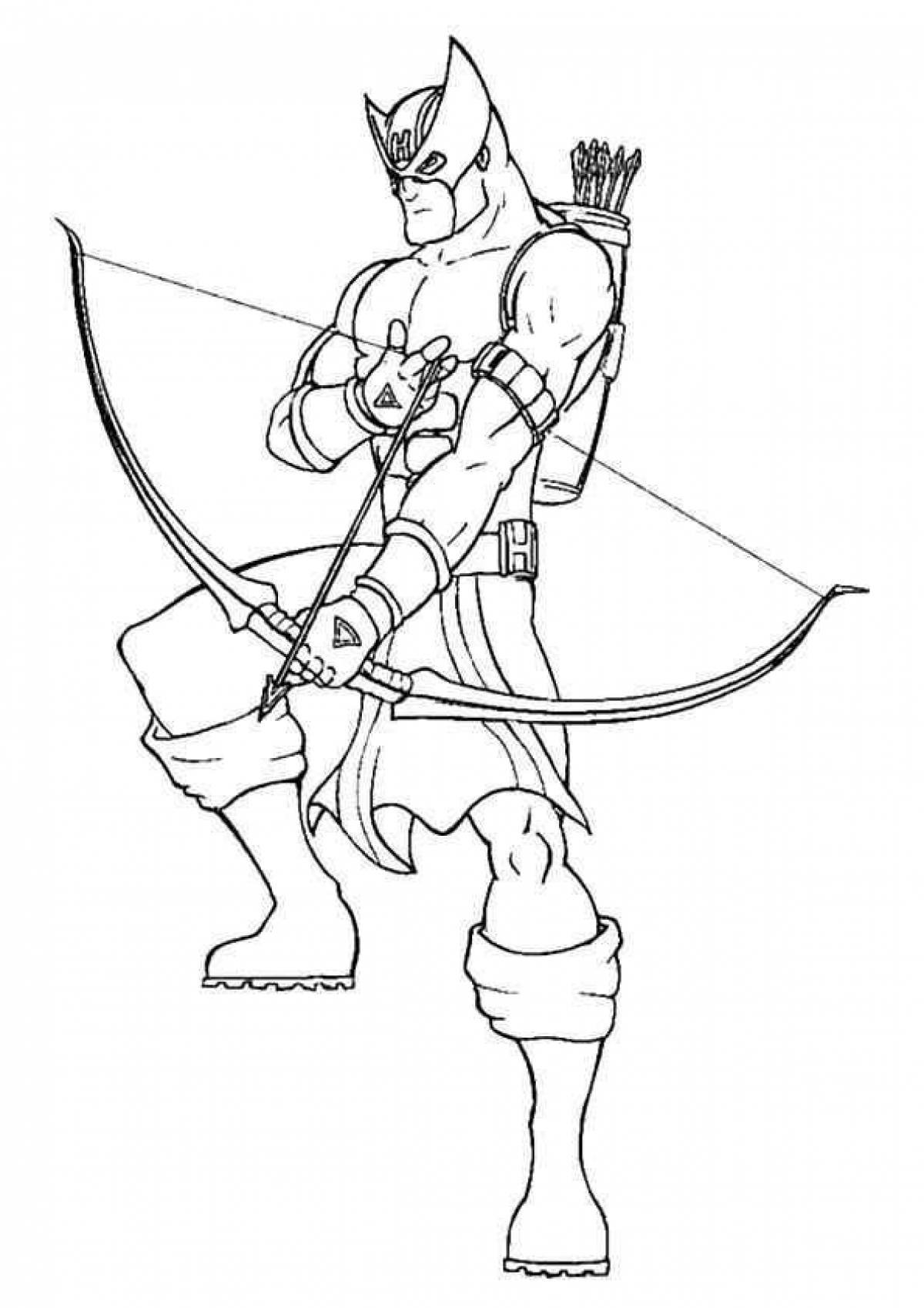 Happy Hawkeye Coloring Page