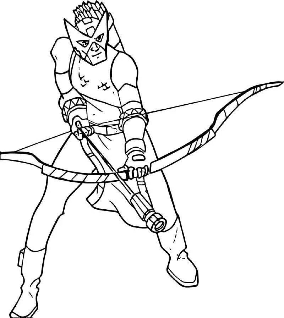Adorable Hawkeye Coloring Page