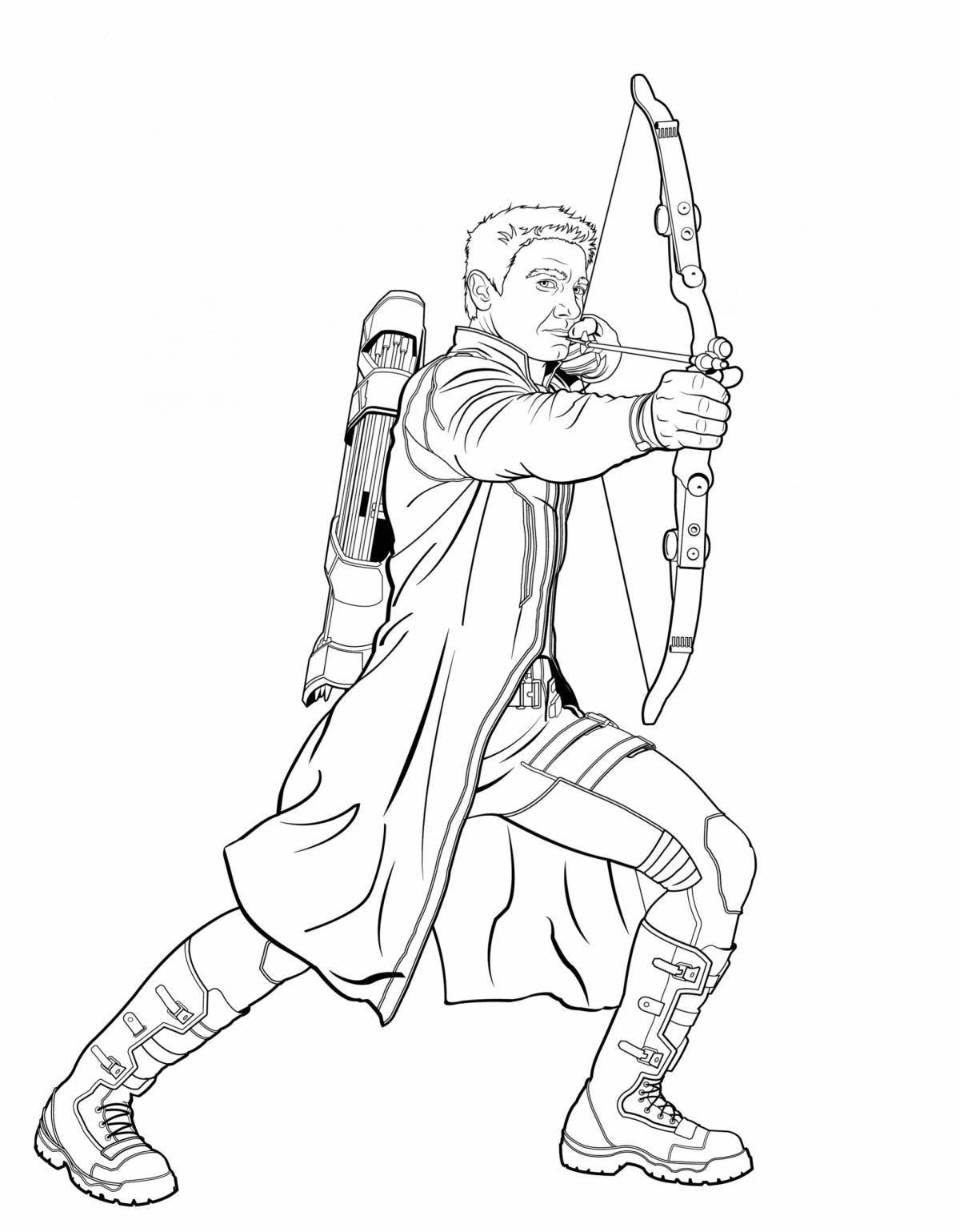 Amazing Hawkeye Coloring Page