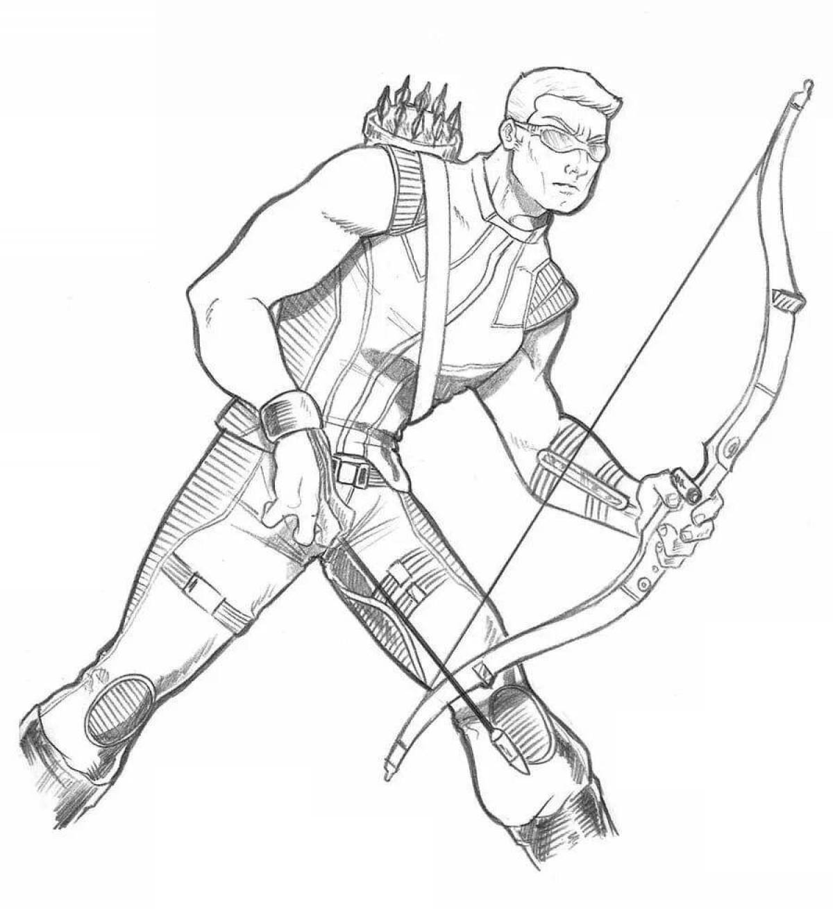 Effective Hawkeye Coloring Page