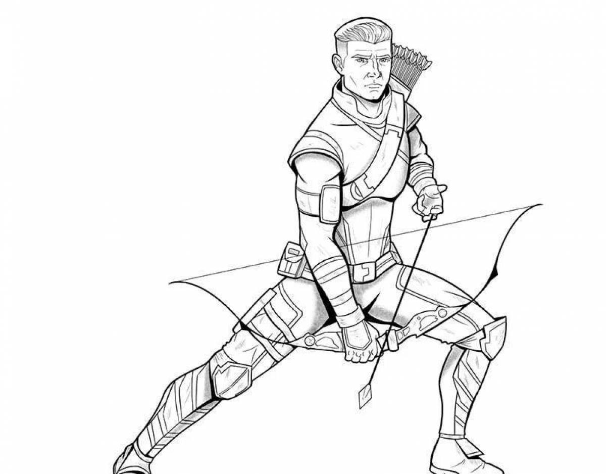 Dramatic Hawkeye Coloring Page