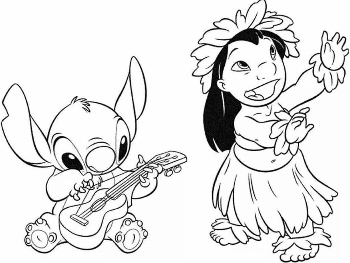 Gorgeous cartoon characters coloring page