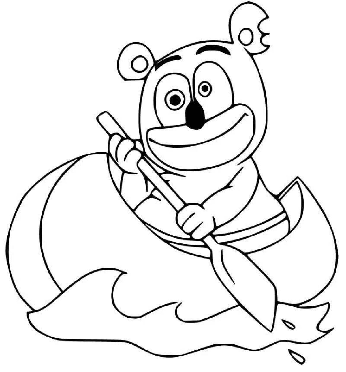 Humber bear funny coloring page
