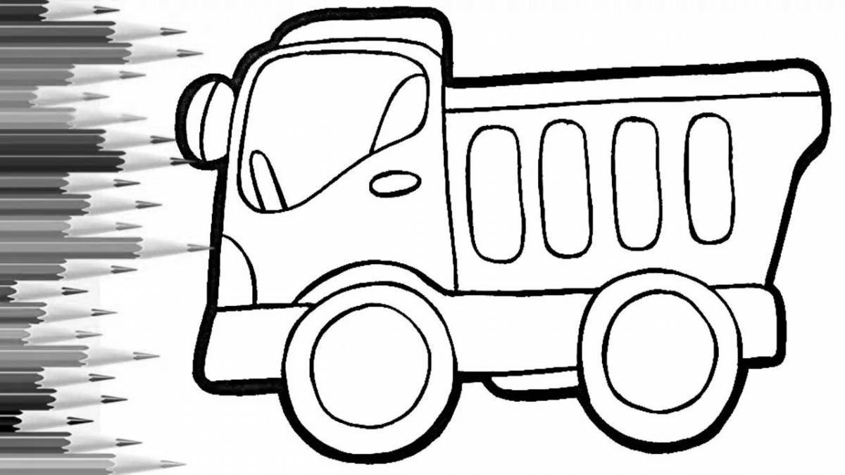 Coloring page playful lion truck