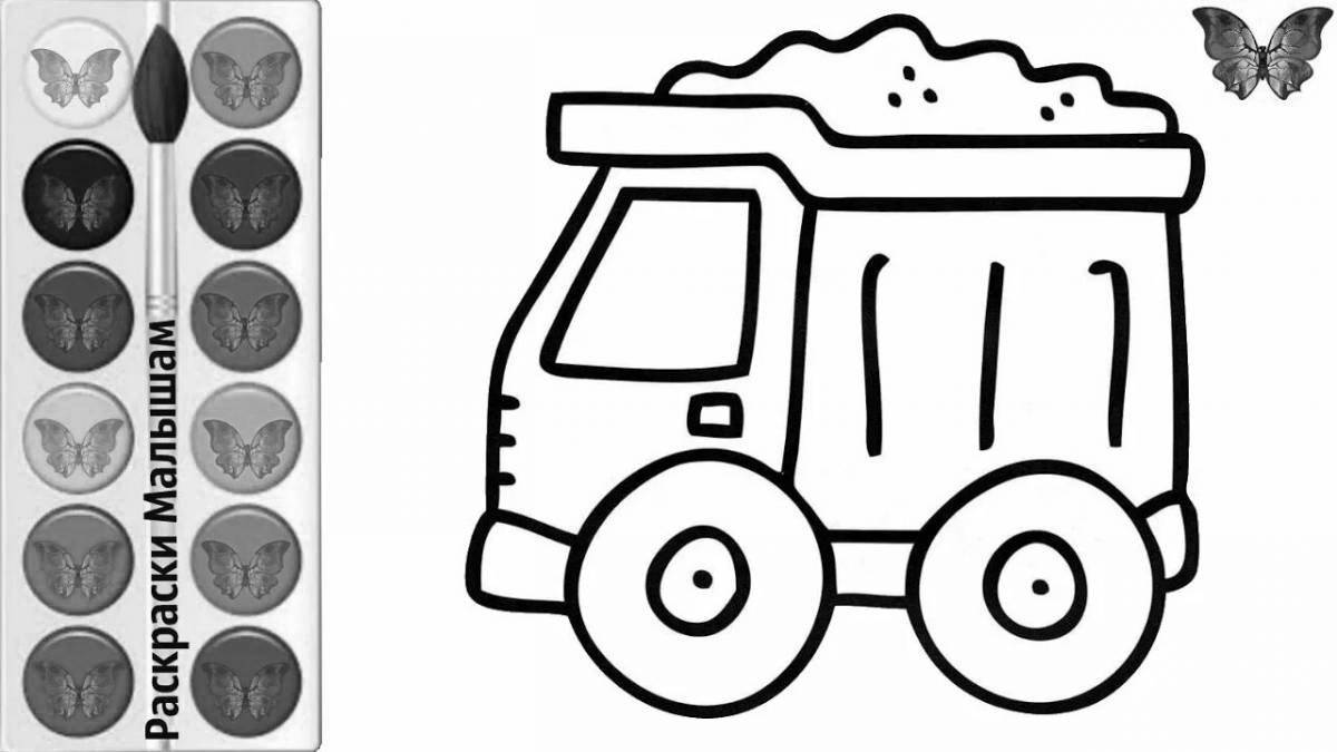 Coloring page funny lion truck