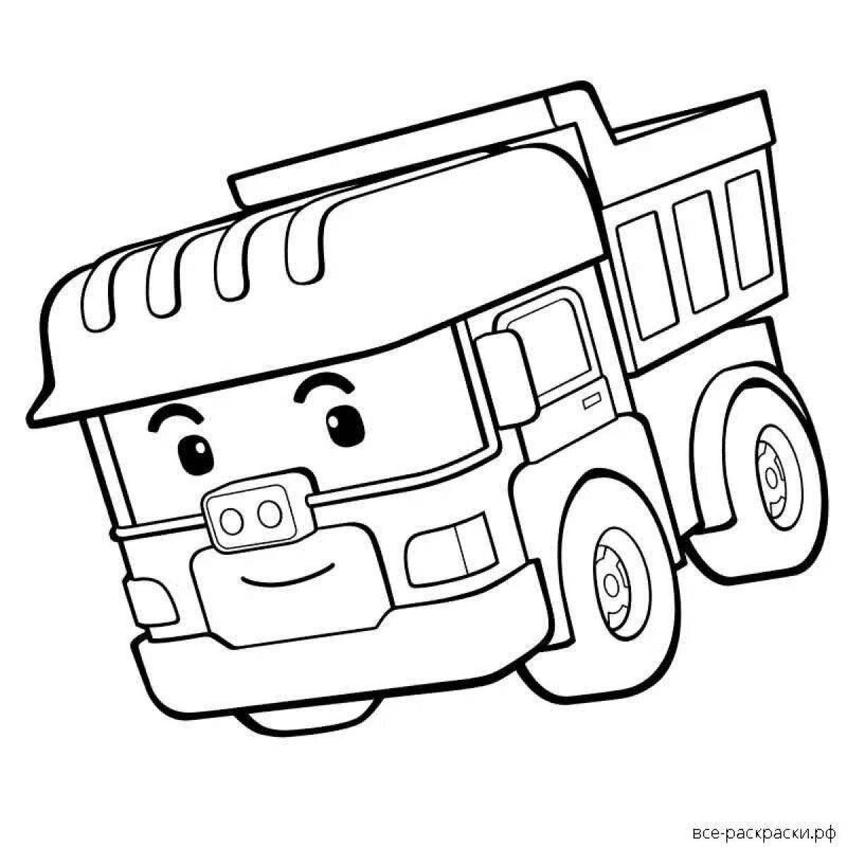 Attractive lion truck coloring book