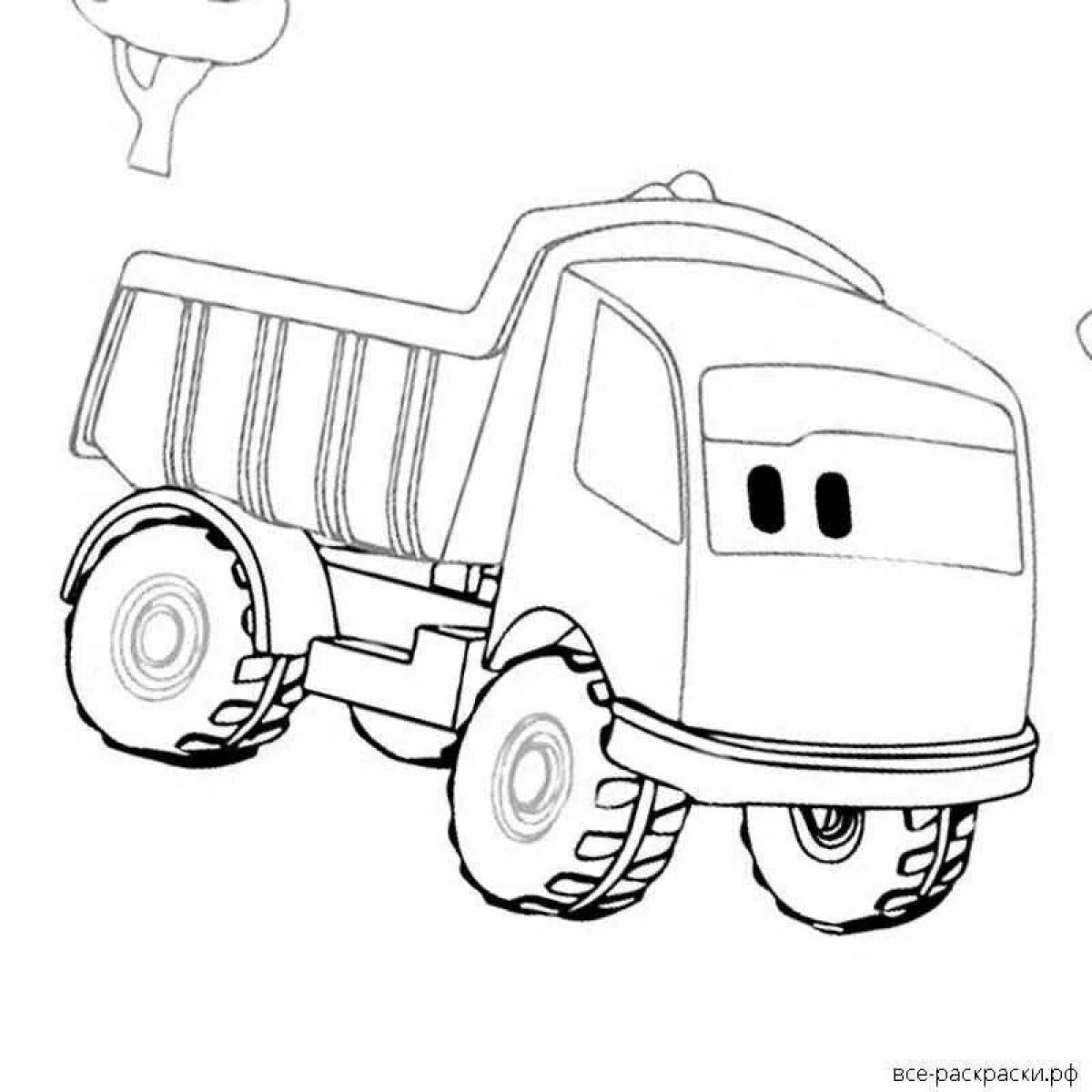 Glowing lion truck coloring page