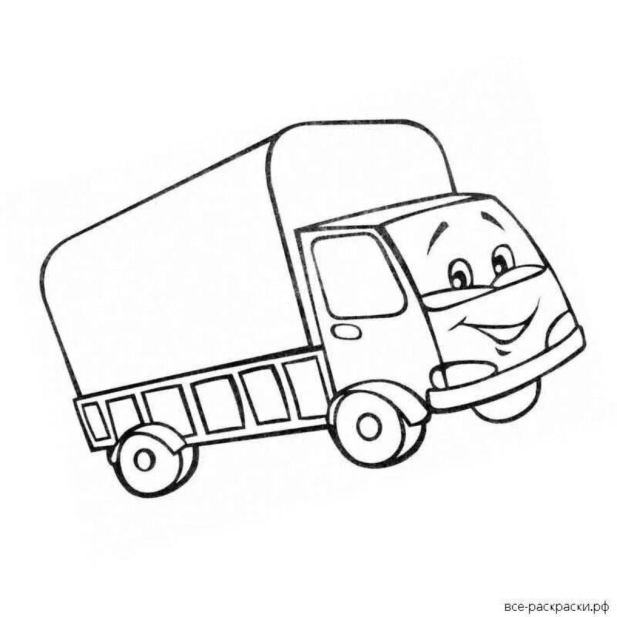 Shiny lion truck coloring book