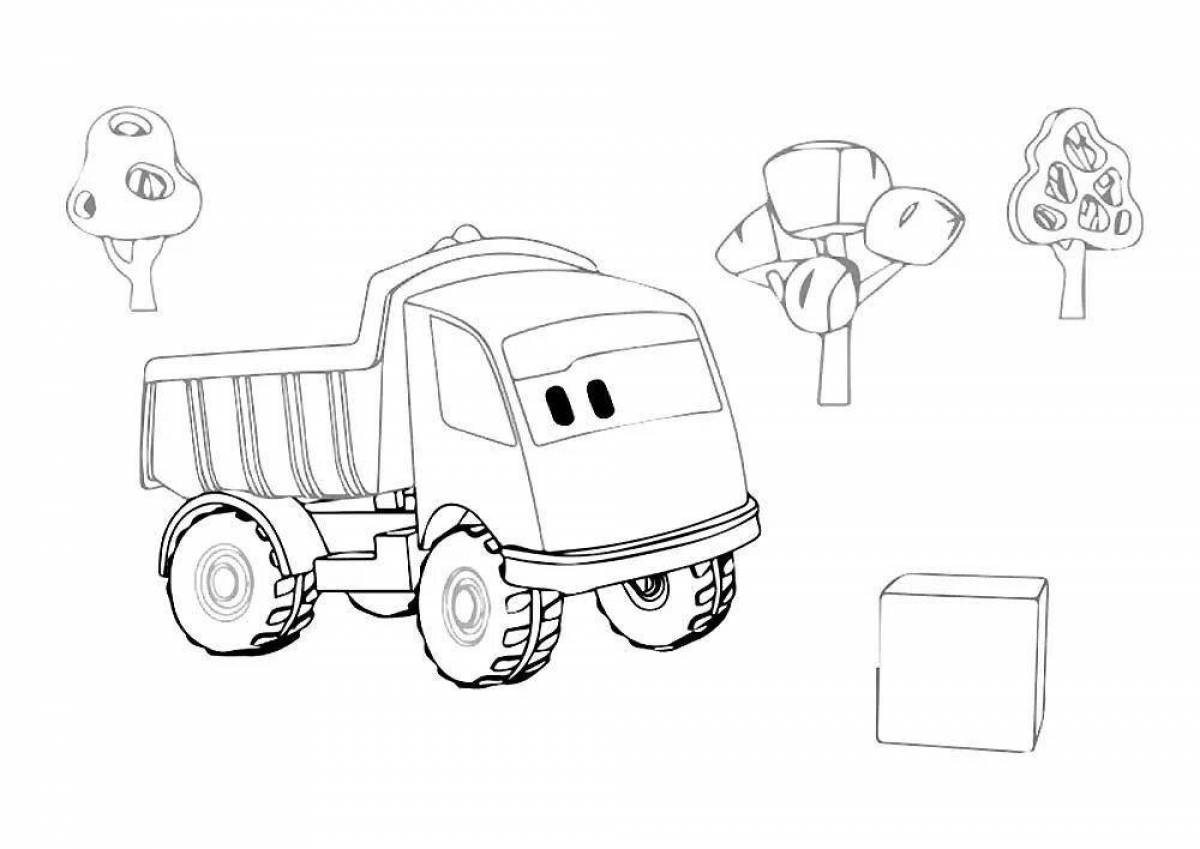 Glimmering lion truck coloring page