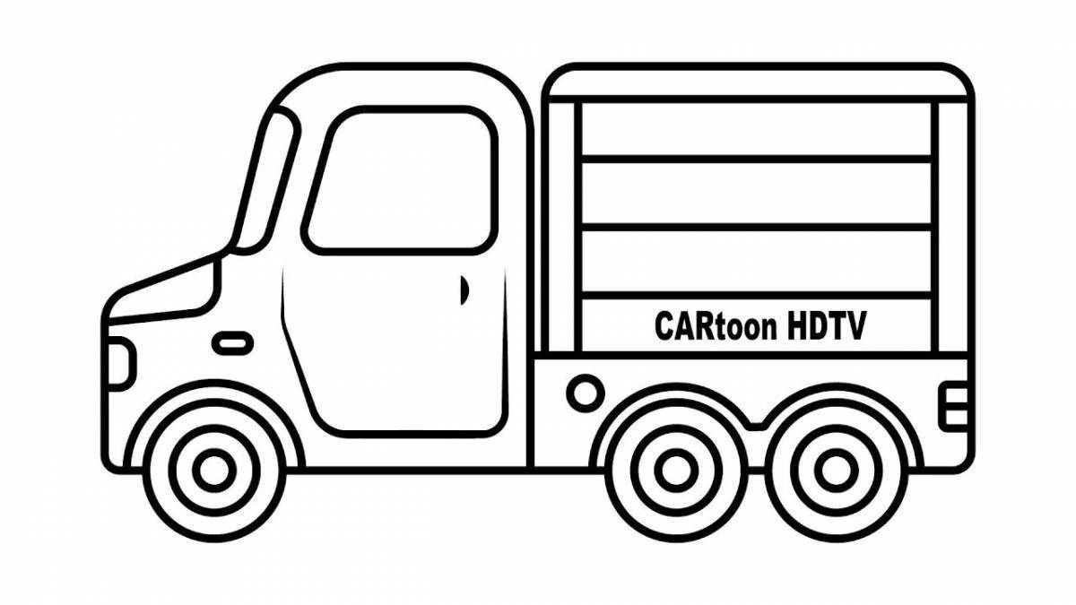 Exquisite lion truck coloring page