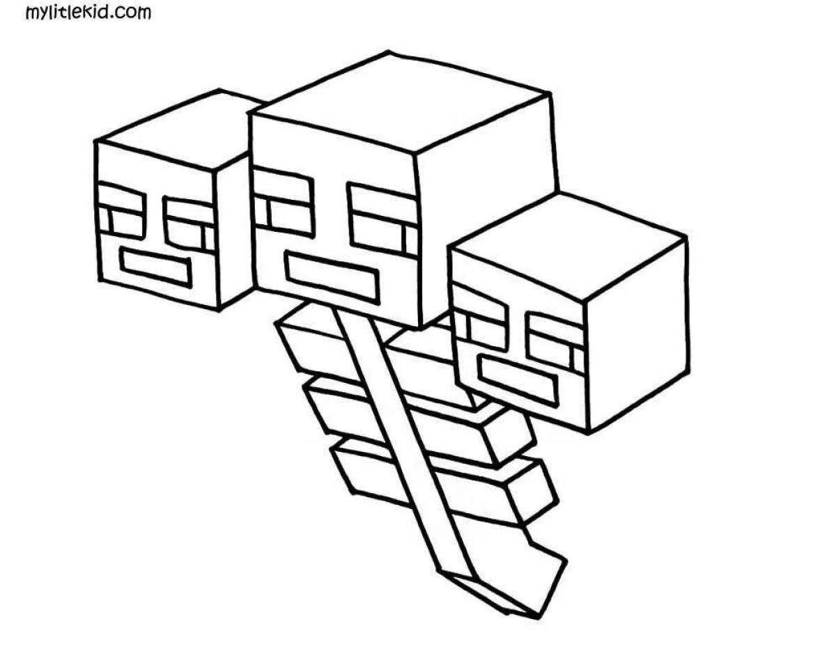 Detailed minecraft spider coloring page