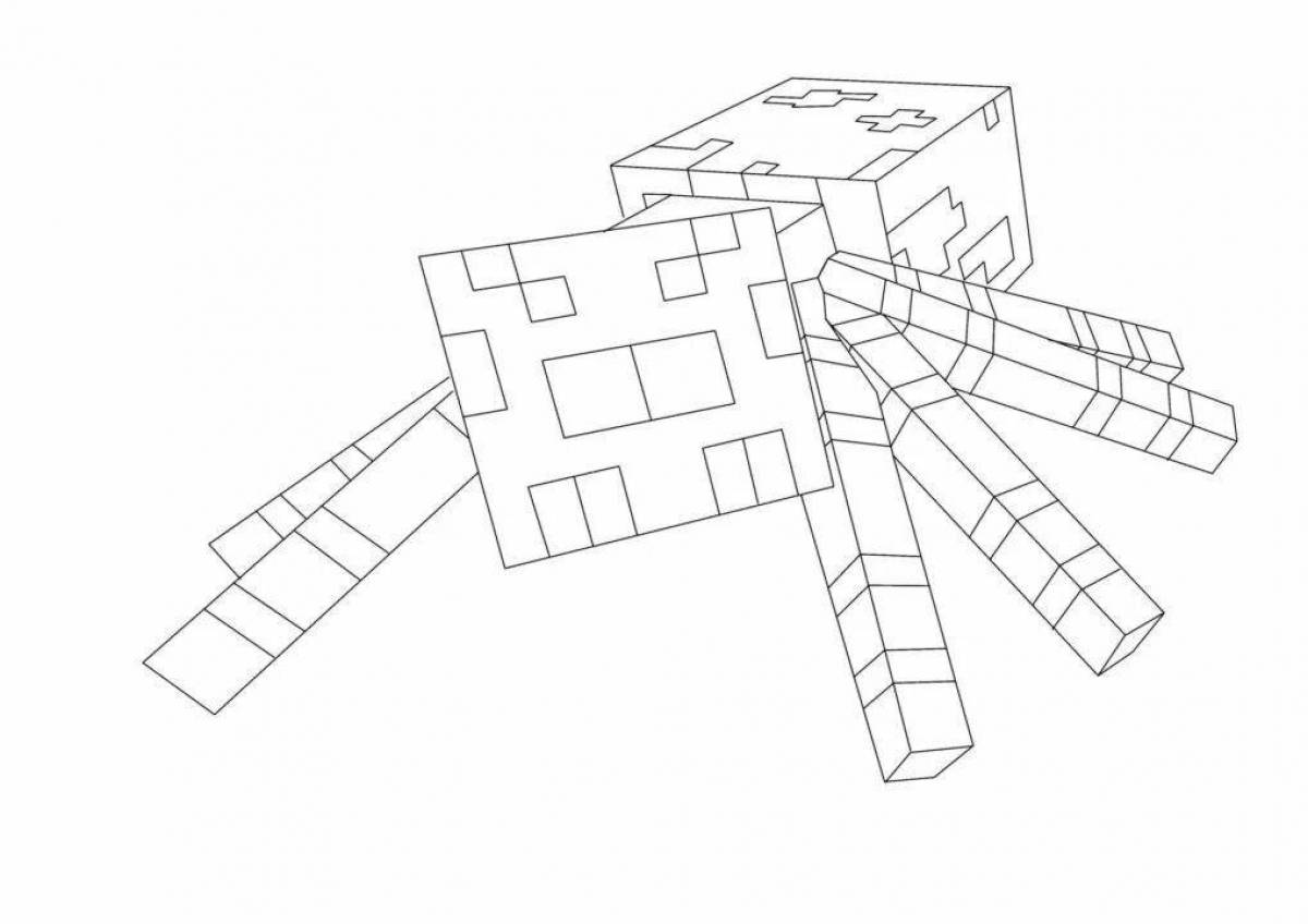 Coloring glowing spider minecraft
