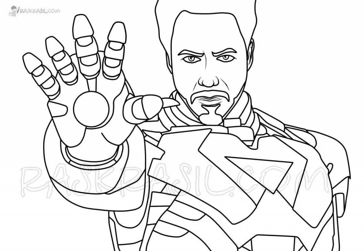 Charming tony stark coloring page