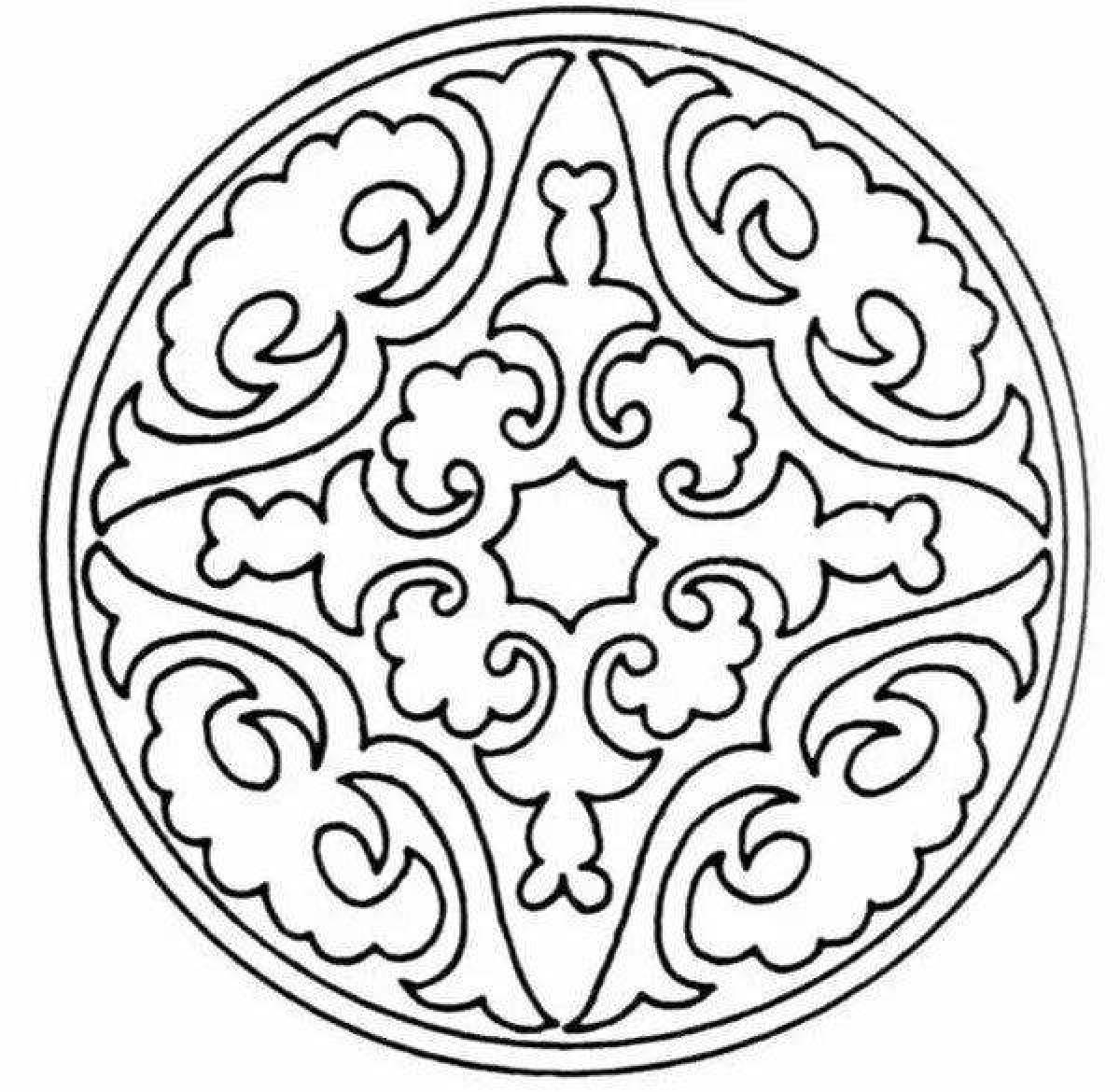 Башкирский орнамент в круге
