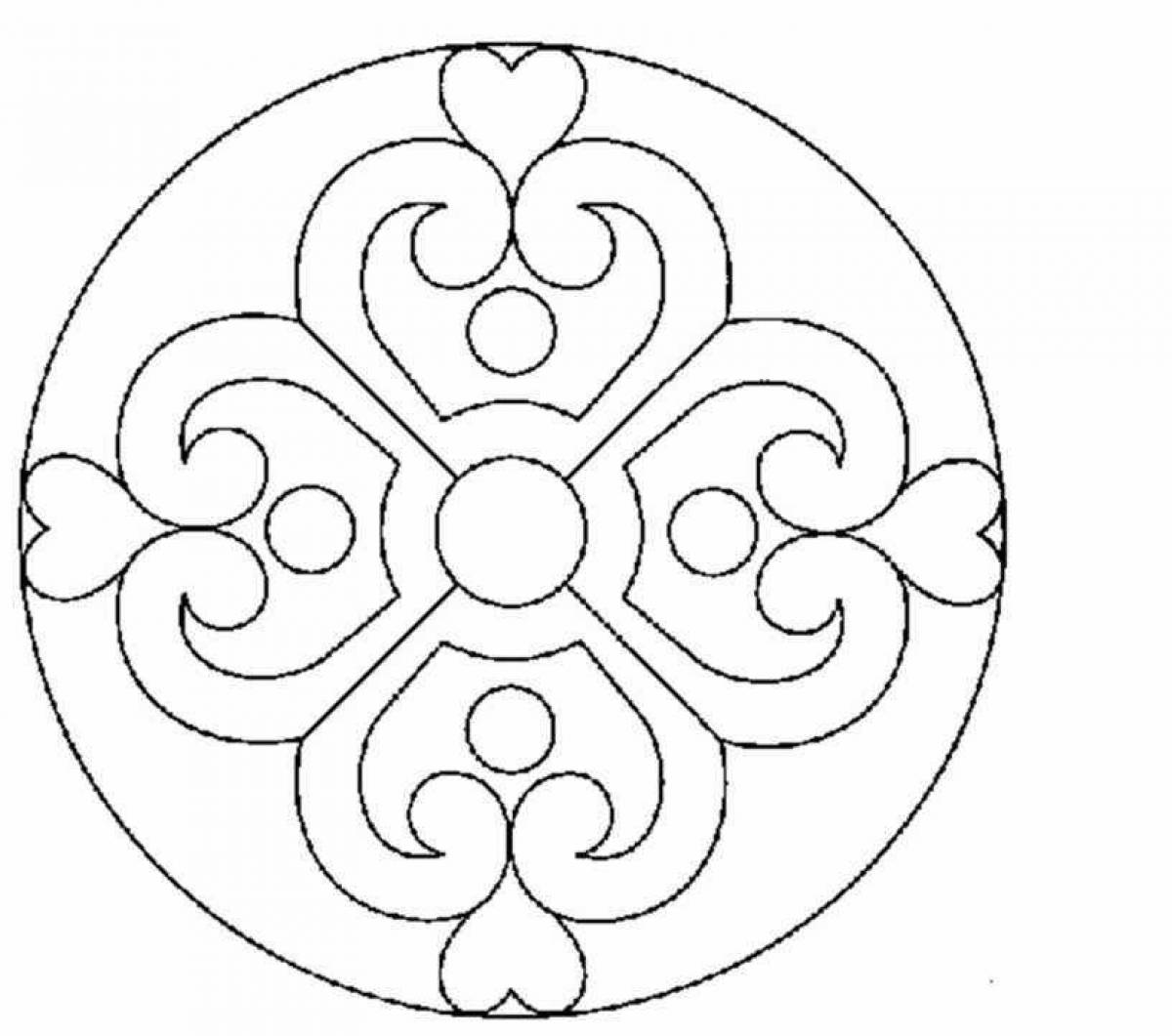 Coloring page alluring Tatar ornament