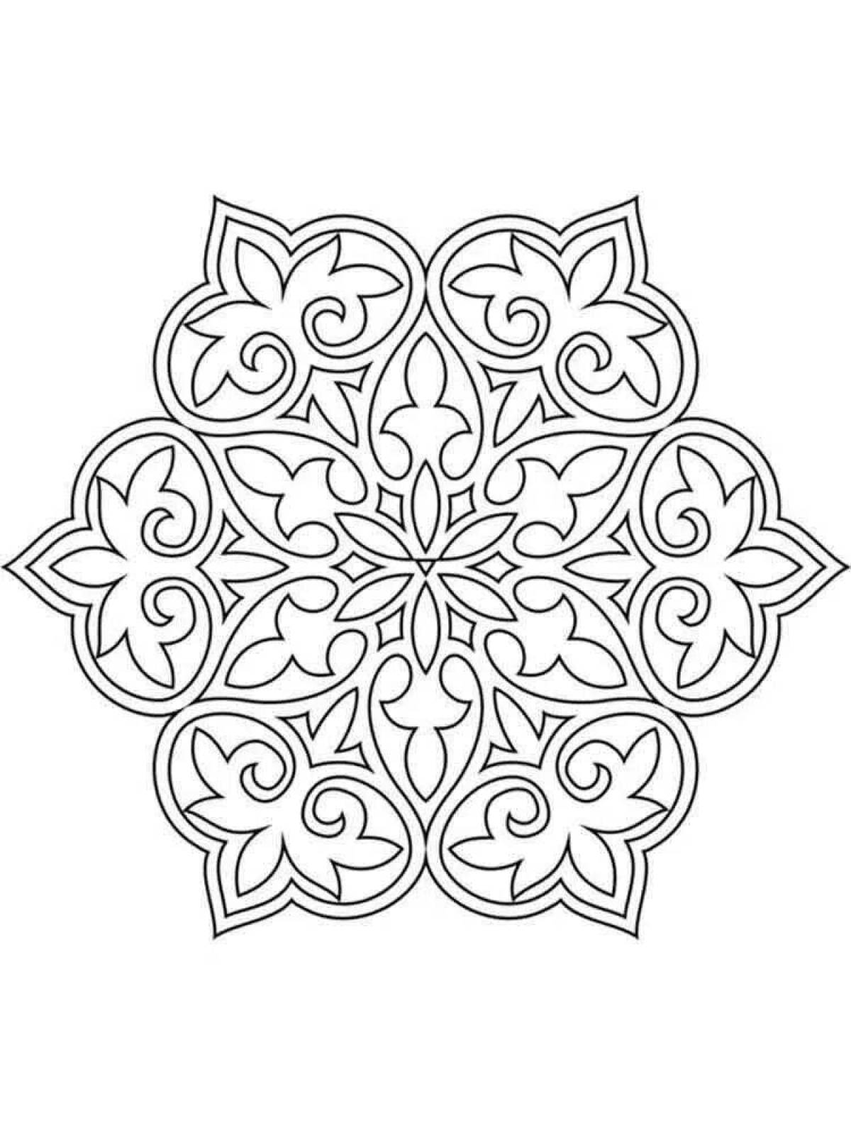 Привлекательный татарский орнамент раскраска