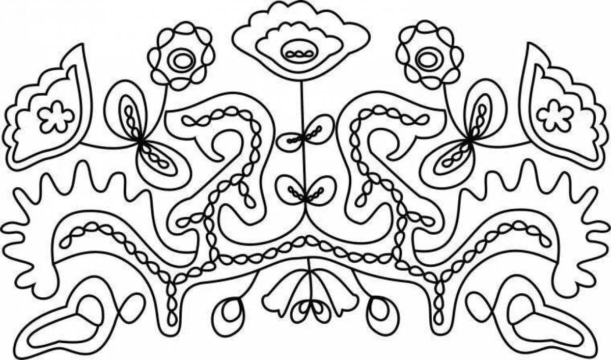 Coloring page fashionable Tatar ornament