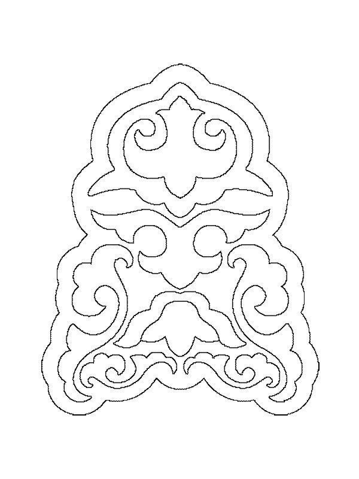 Coloring page colorful tatar ornament