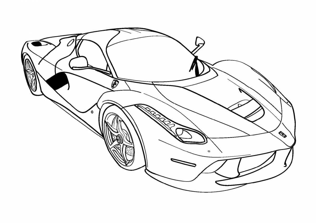 Coloring page for a stylish racing car