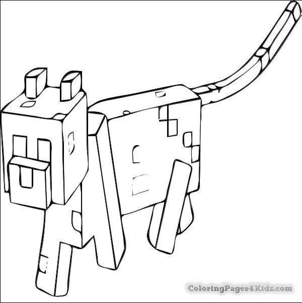 Fabulous ocelot minecraft coloring page