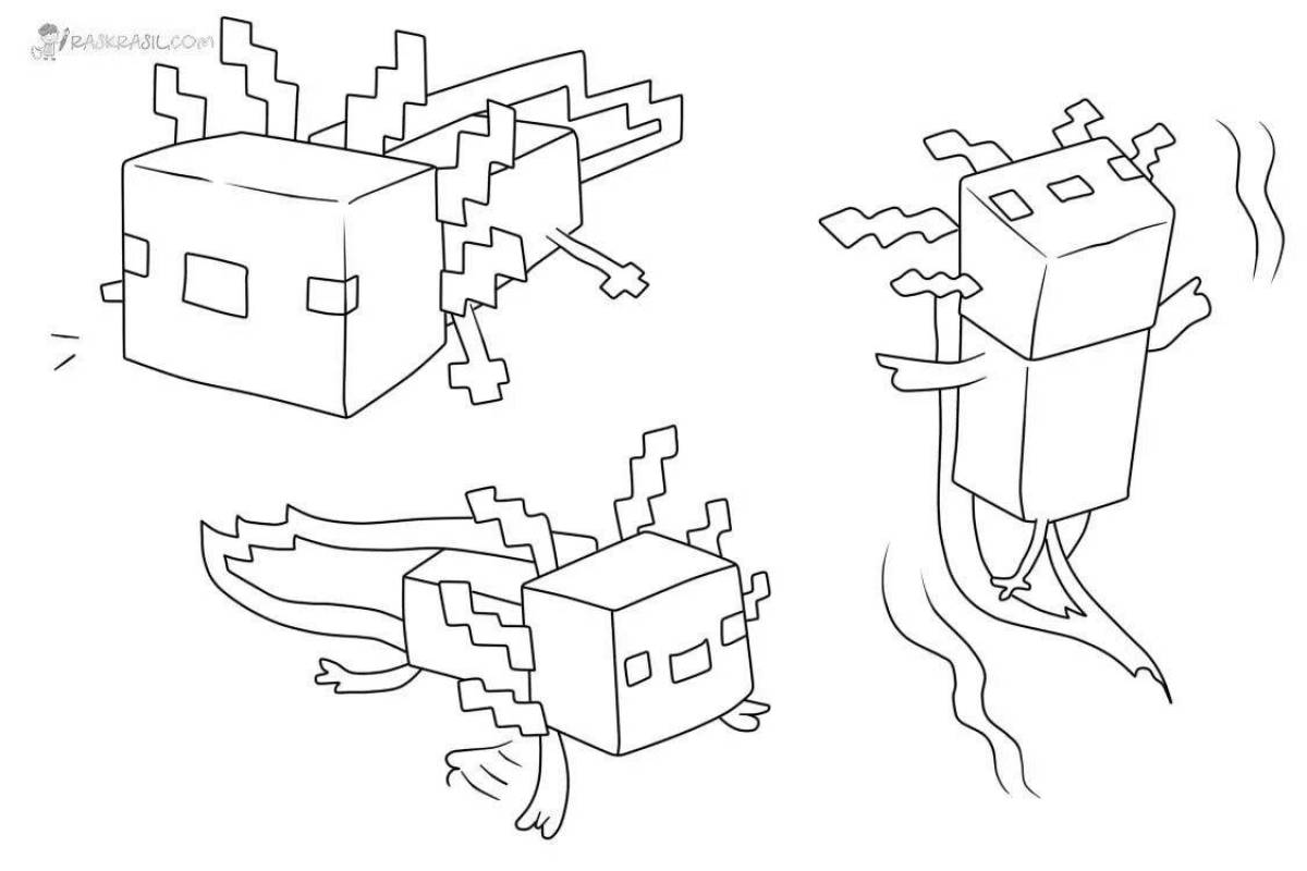 Cute ocelot minecraft coloring page