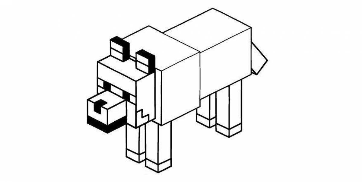 Awesome minecraft ocelot coloring page