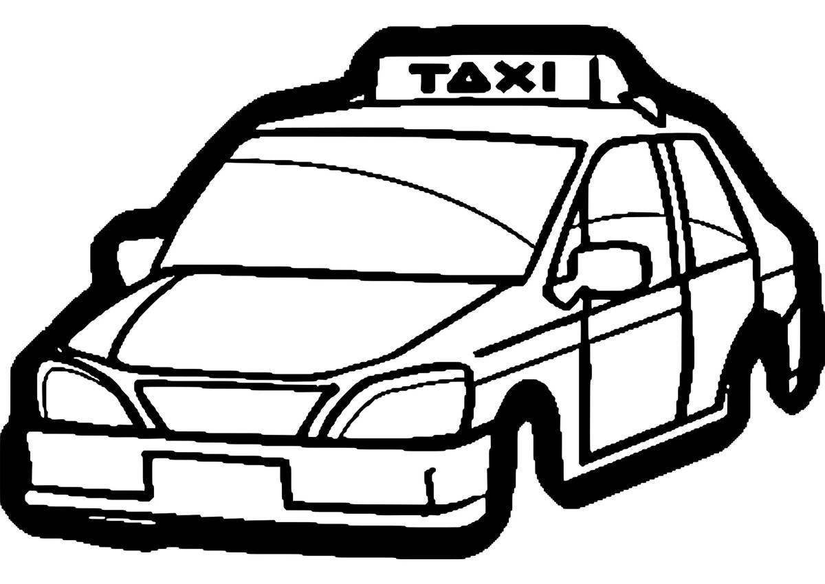 Bold taxi coloring page