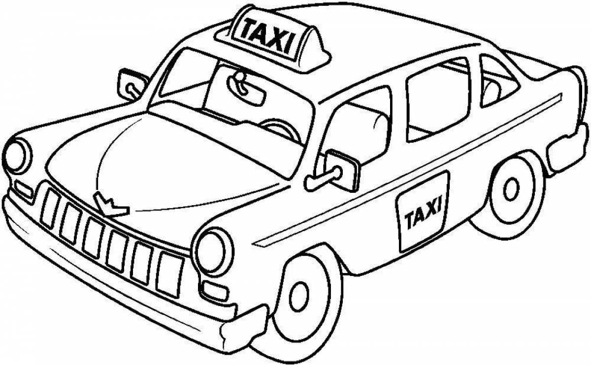 Amazing taxi car coloring page