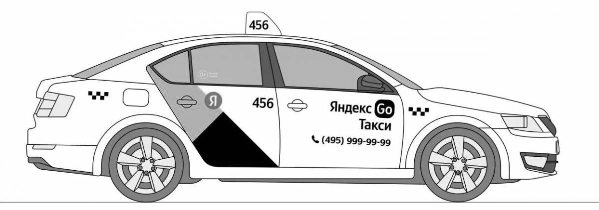 Fabulous taxi car coloring page
