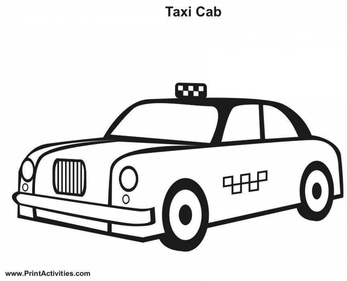 Fancy taxi car coloring page