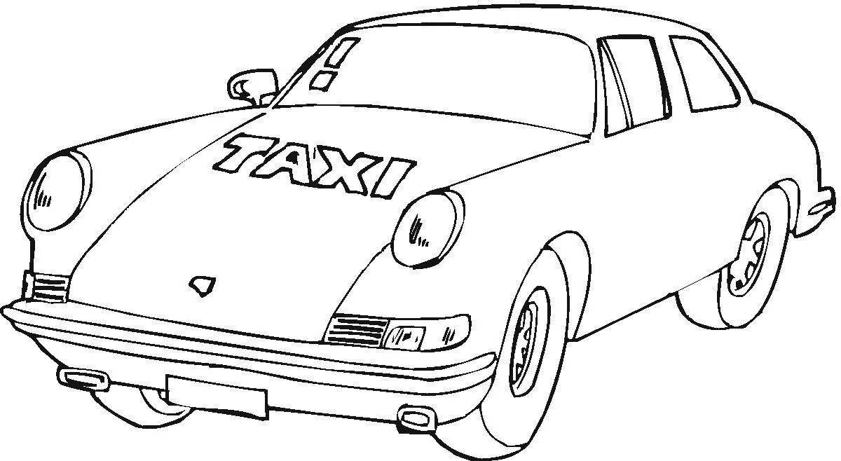 Fancy taxi car coloring book